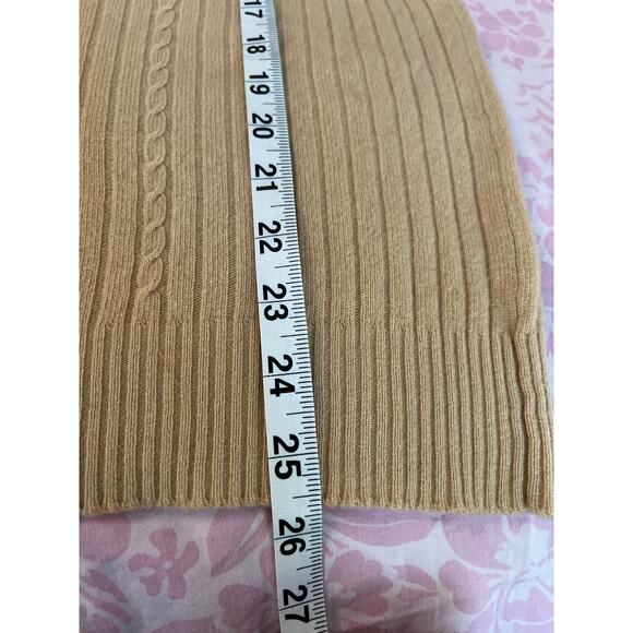Vintage Scottish Cashmere camel beige turtleneck ribbed knit luxury pullover - Picture 9 of 11